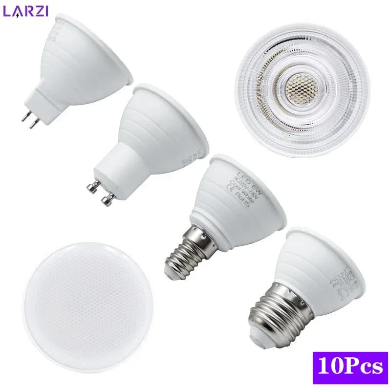 10 pcs/lot ampoule LED E27 E14 MR16 GU10 Lampada Spot LED 6 W 220 V 24/120 degrés Bombillas lampe à 