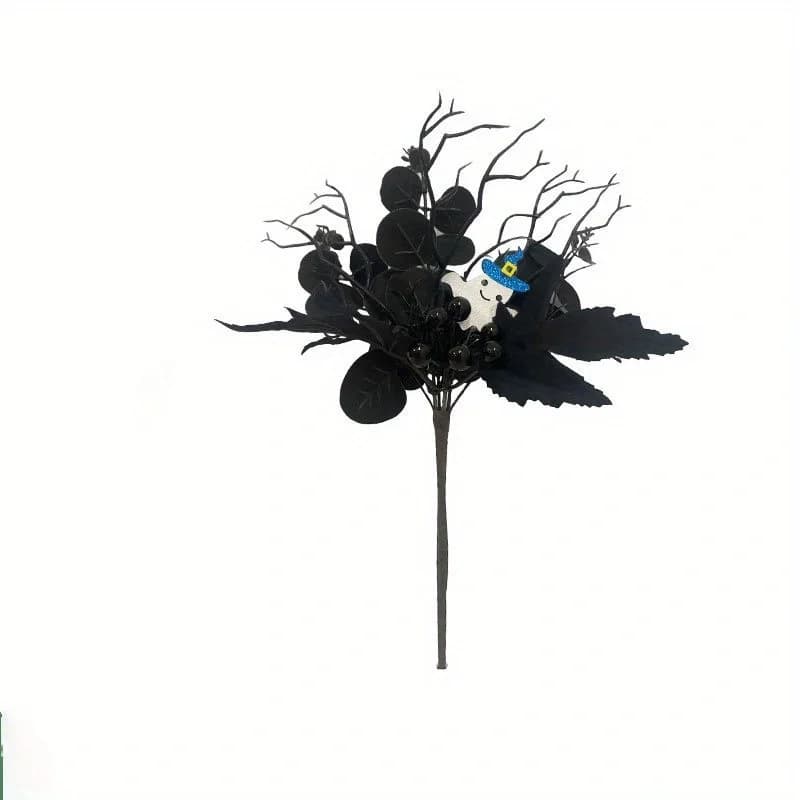 Feuille d'érable artificielle et squelette de citrouille, décoration d'halloween, Branches d'automne