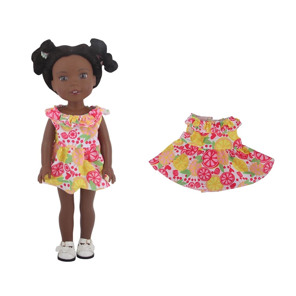 Jupe de poupée de 14 pouces, vêtements 31-35cm, robe à fleurs avec nœud papillon, adaptée à la poupé