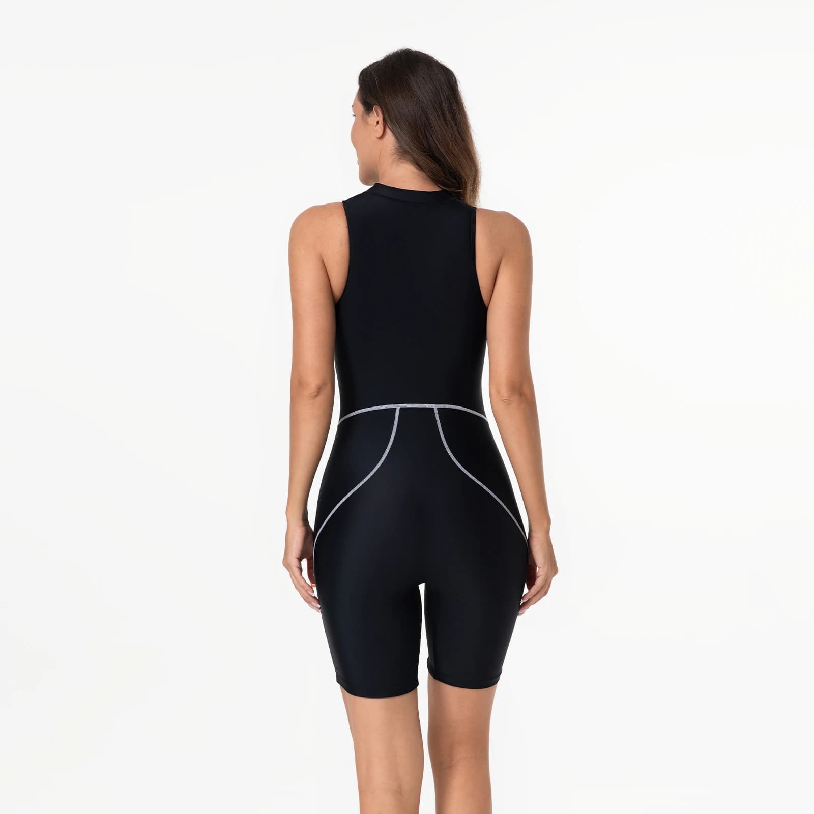 Maillot de bain une pièce pour femme, style sport fibre, vêtements de plage, costume de natation, su
