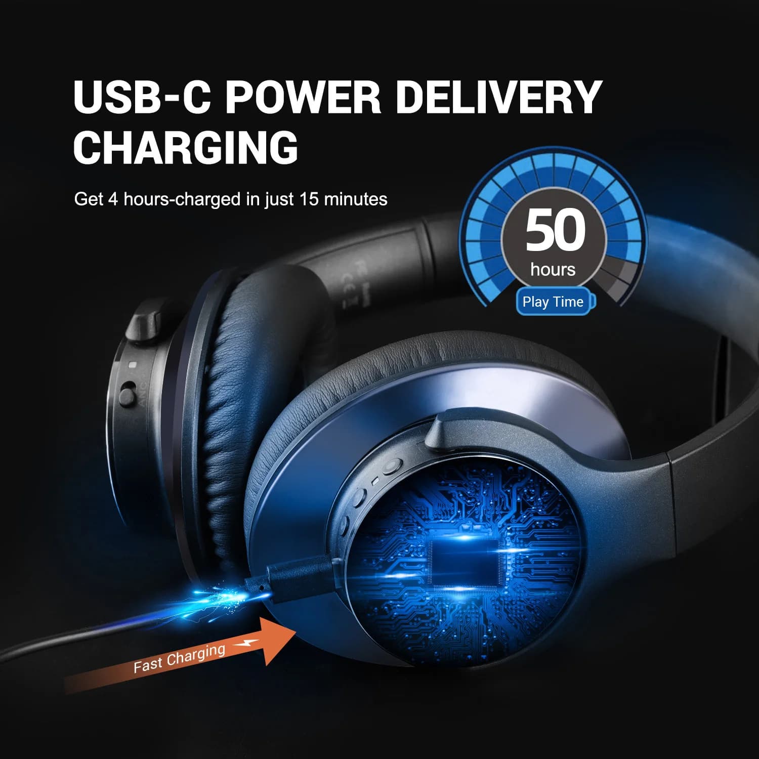 Oneodio casque bluetooth 5.4 sans fil avec hybride suppression active du bruit, audio haute résoluti