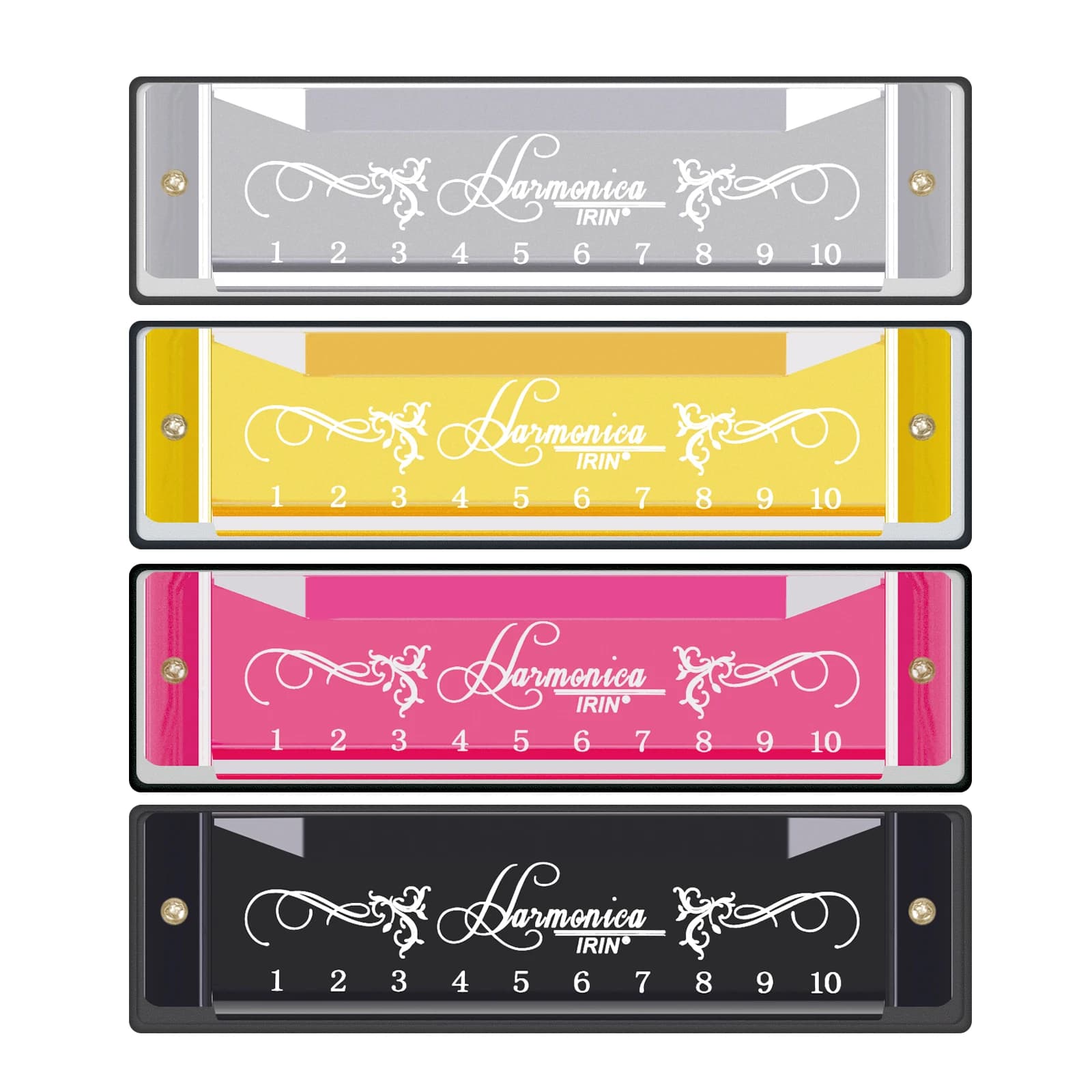Harmonica professionnel 10 trous 10 tons couleur C ton Harmonicas avec étui cadeau de noël pour débu