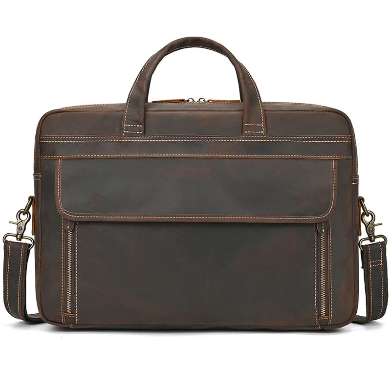 Grand porte-documents en cuir véritable pour ordinateur portable de 45cm, sac pour ordinateur de 16 