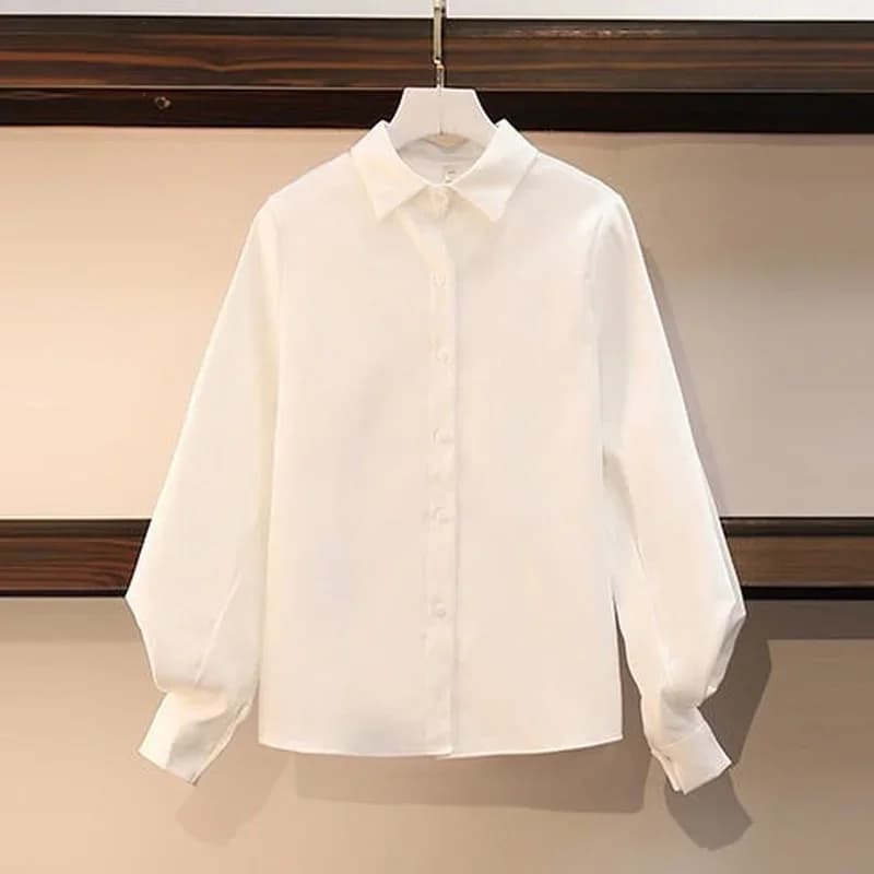 Ensemble deux pièces grande taille pour femmes, costume printemps et automne, chemise + robe à la mo