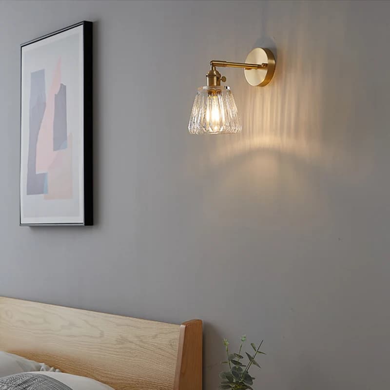 Applique Murale Nordique Moderne et Simple en Laiton et Verre, Luminaire de Luxe, Rétro Japonais, po