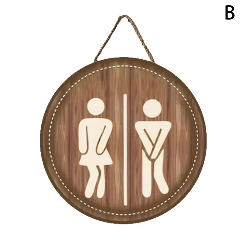 1 plaque de signalisation WC rustique en bois, décoration murale, décoration de ferme, décoration de