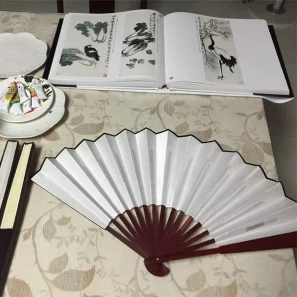 Éventail pliant chinois en bois de bambou, 10/13 pouces, tissu en soie, bricolage, personnalité plia