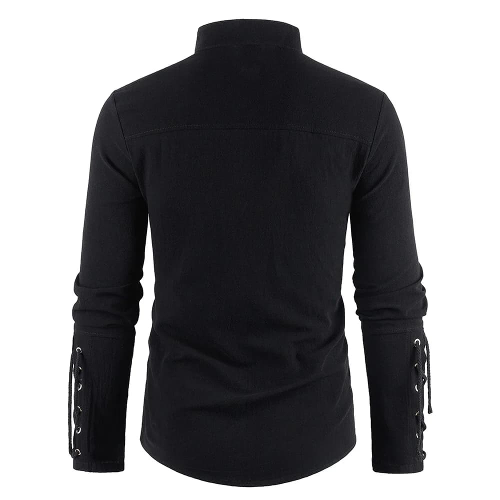 Robe de Pirate médiévale pour hommes, Streetwear élégant, Style gothique d'halloween, hauts à col en