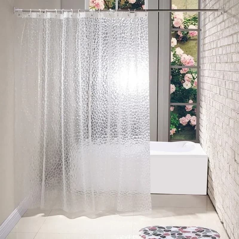 1 pièces 180x180cm 3D salle de bain bain rideau de douche Transparent plus épais rideau étanche