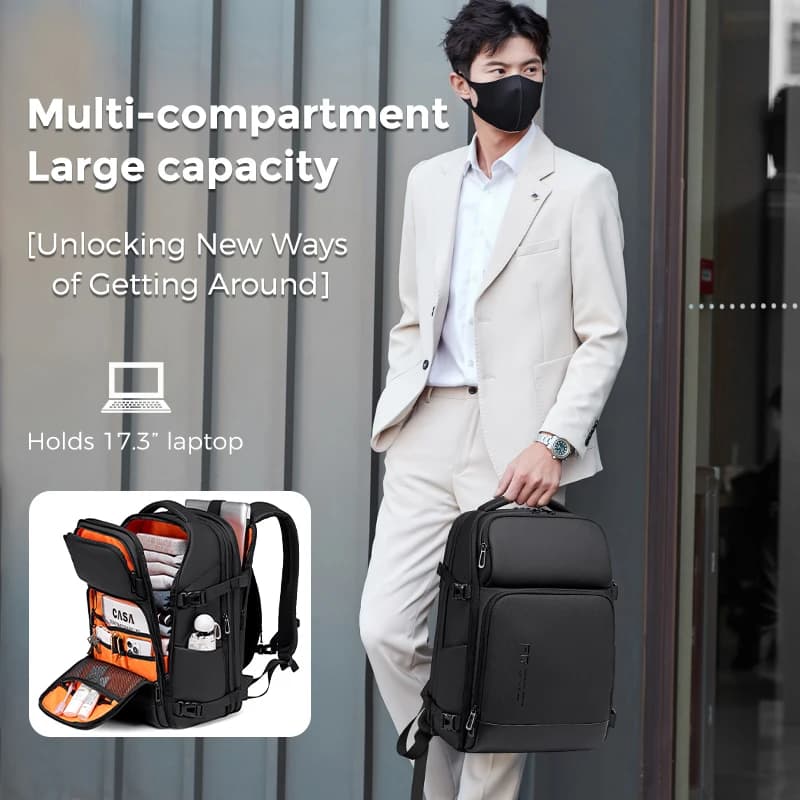 ENRUIEN sac à dos multicouche pour hommes pour les voyages d'affaires, tendance d'affaires, style de