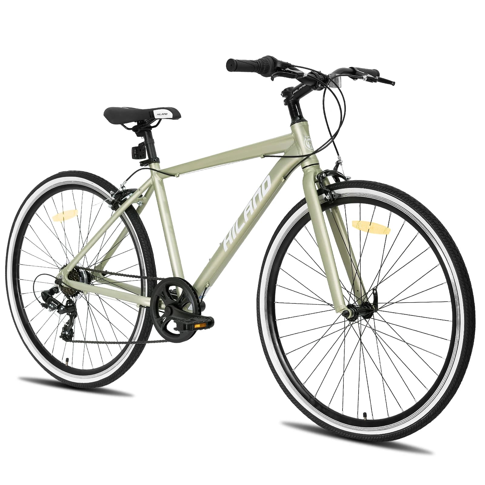Hiland-Vélo Hybride avec Cadre en Aluminium pour Homme et Femme, Roues 700C, Vélo de Ville, Vélo de 