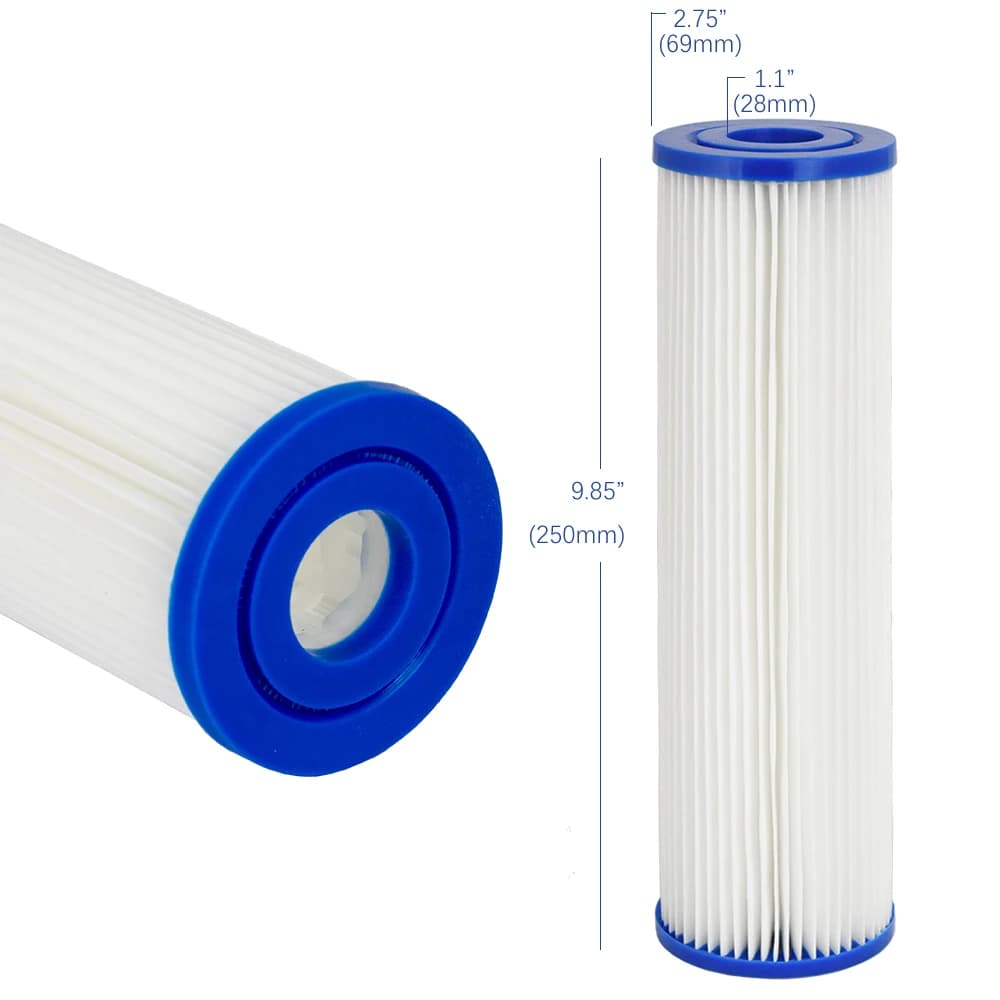 Cartouche filtrante plissée Coronwater en polyester, sédiments à haut débit pour filtre à eau, 2,75 