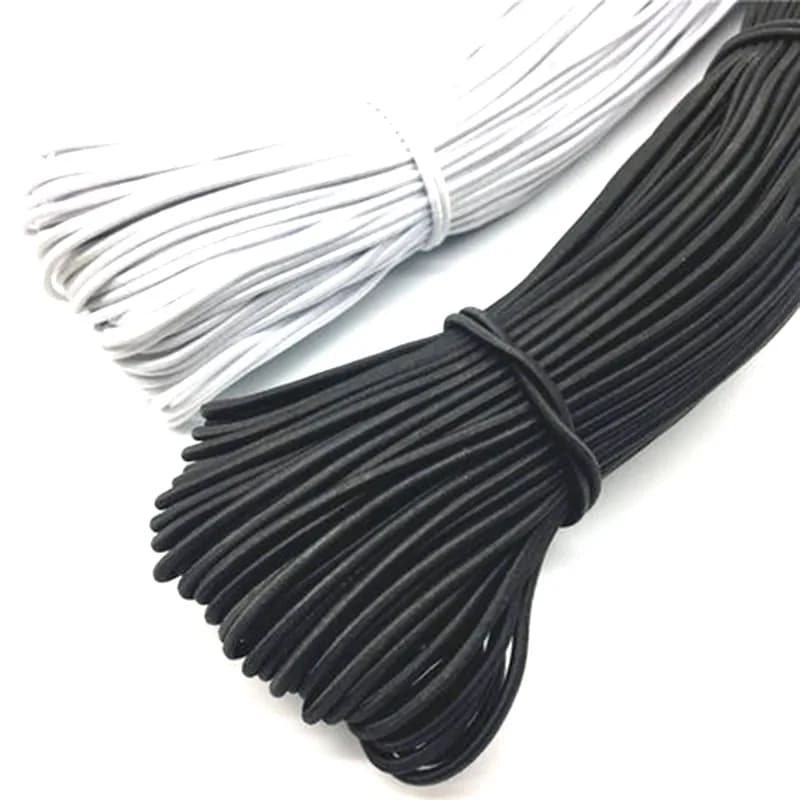 Corde élastique solide 1/2/3/4/5MM, blanc/noir, corde élastique de haute qualité, bande en caoutchou