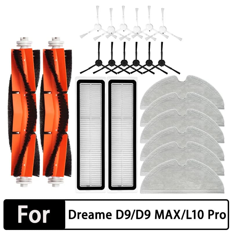 Accessoires pour aspirateur robot Dreame Bot D9 Max, filtre HEPA, brosse latérale principale, vadrou