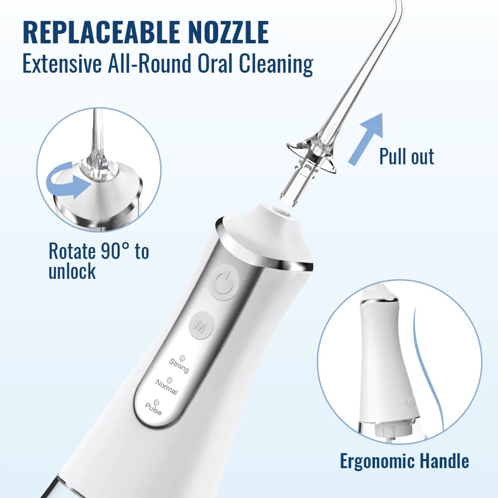 Irrigateur dentaire, hydropulseur domestique, Machine de nettoyage buccal, 5 buses, 3 Modes, Recharg