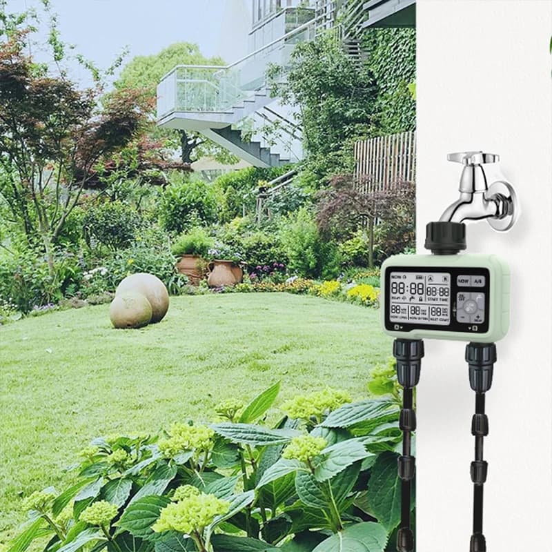 Système d'arrosage intelligent à double sortie avec minuterie pour jardin et extérieur Eshico HCT-32