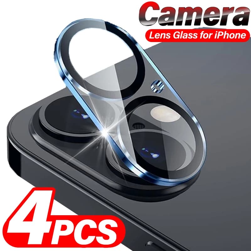 Protecteur d'appareil photo pour iPhone 17 16 15 14 13 Pro Max 13Mini 17Air, protecteur d'écran en v