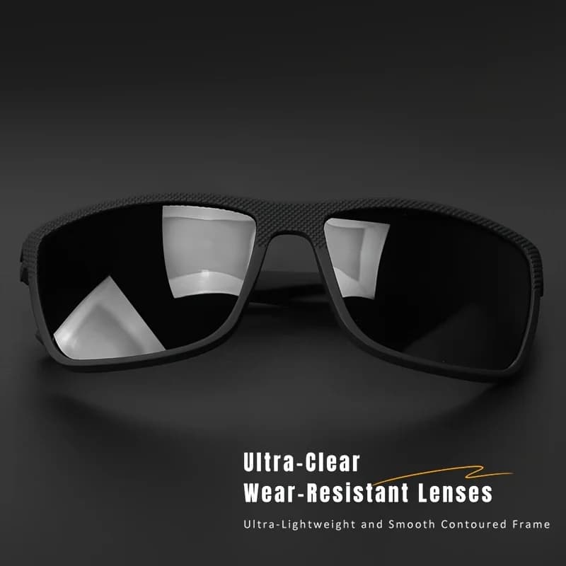 Lunettes de soleil polarisées à monture carrée, charnières à ressort de haute qualité, lentilles à r