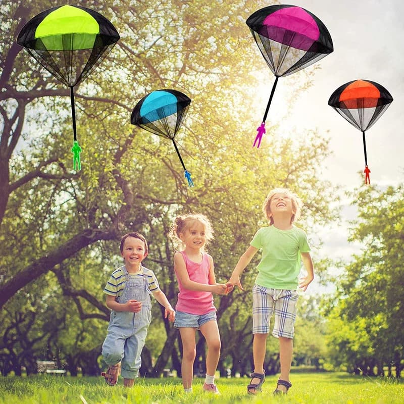 4Pc Main Lancer Parachute Enfants Mini Parachute En Plein Air Plage Jouet Éducatif Parent Enfant Div