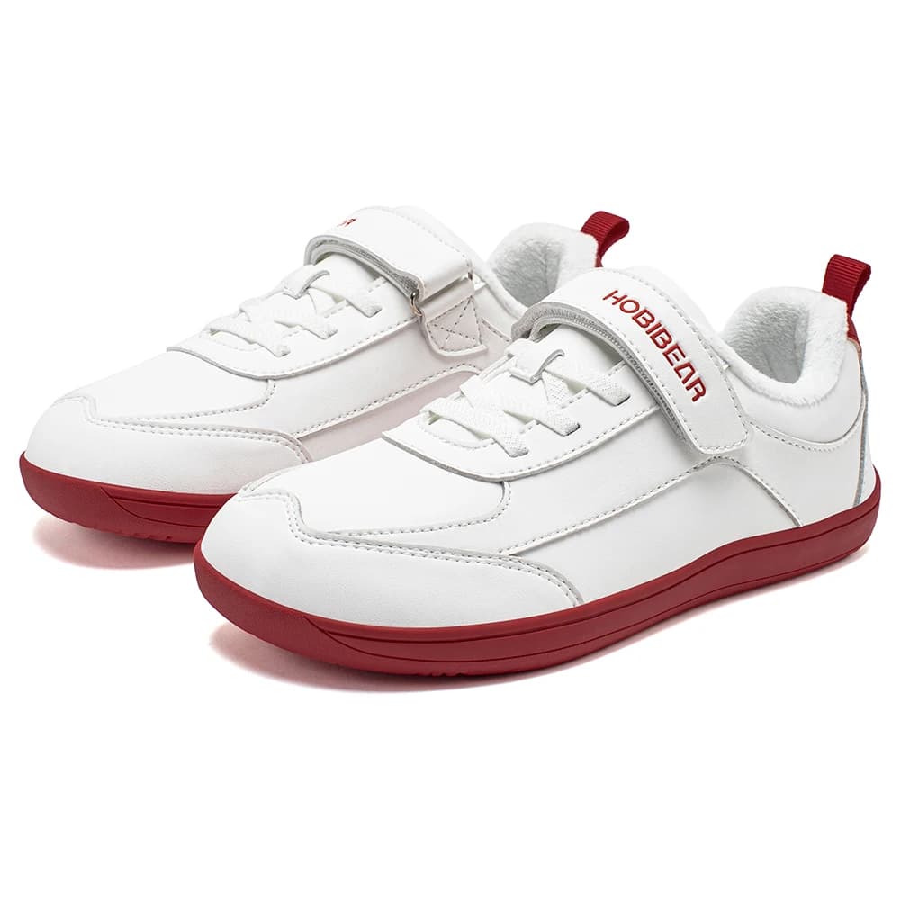HOBIBEAR enfants fausse fourrure doublé pieds nus chaussures hiver large orteil boîte en cuir artifi