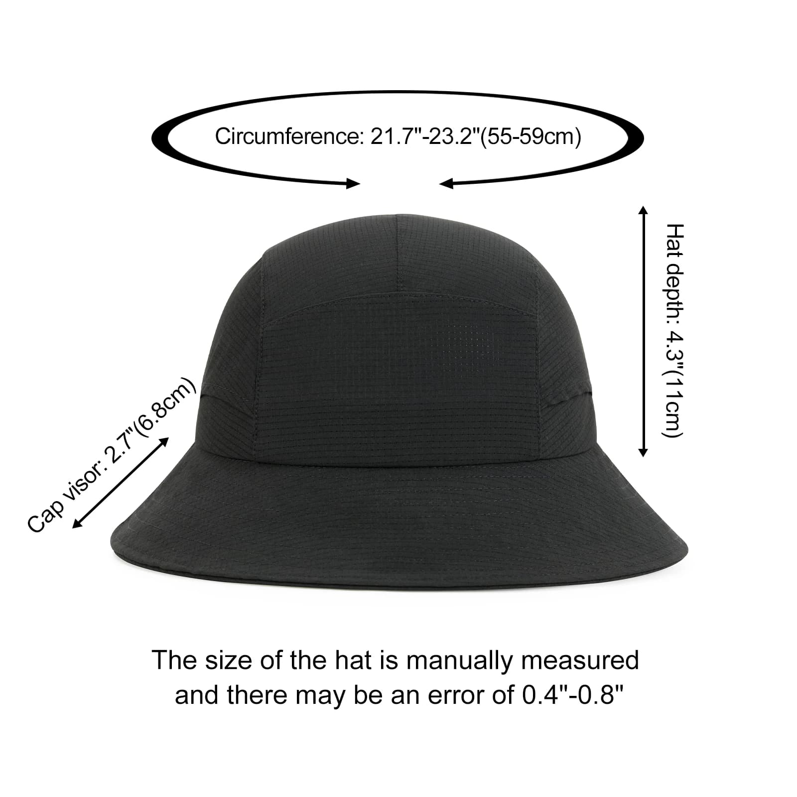 VOBOOM Chapeau seau respirant pour femme, protection solaire non structurée, casquette d'extérieur l