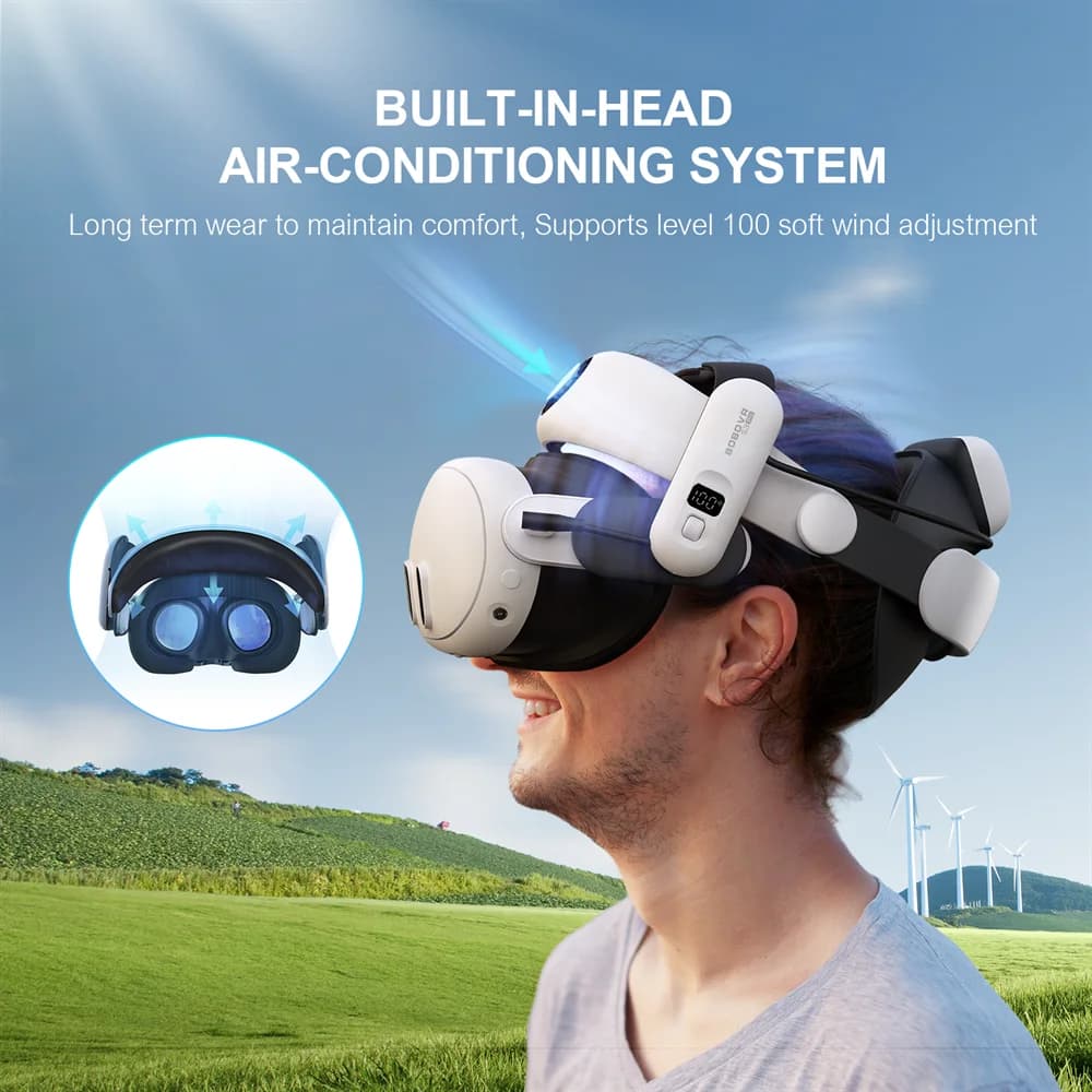 BOBOVR-Sangle de tête pour Meta Quest 3 et Quest 3S, S3 Pro, batterie 10000mAh, climatisation de têt