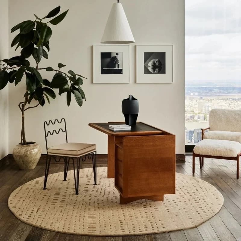 Chaise de salle à manger rétro française, Table et chaise de salle à manger ondulée en fer pour la m