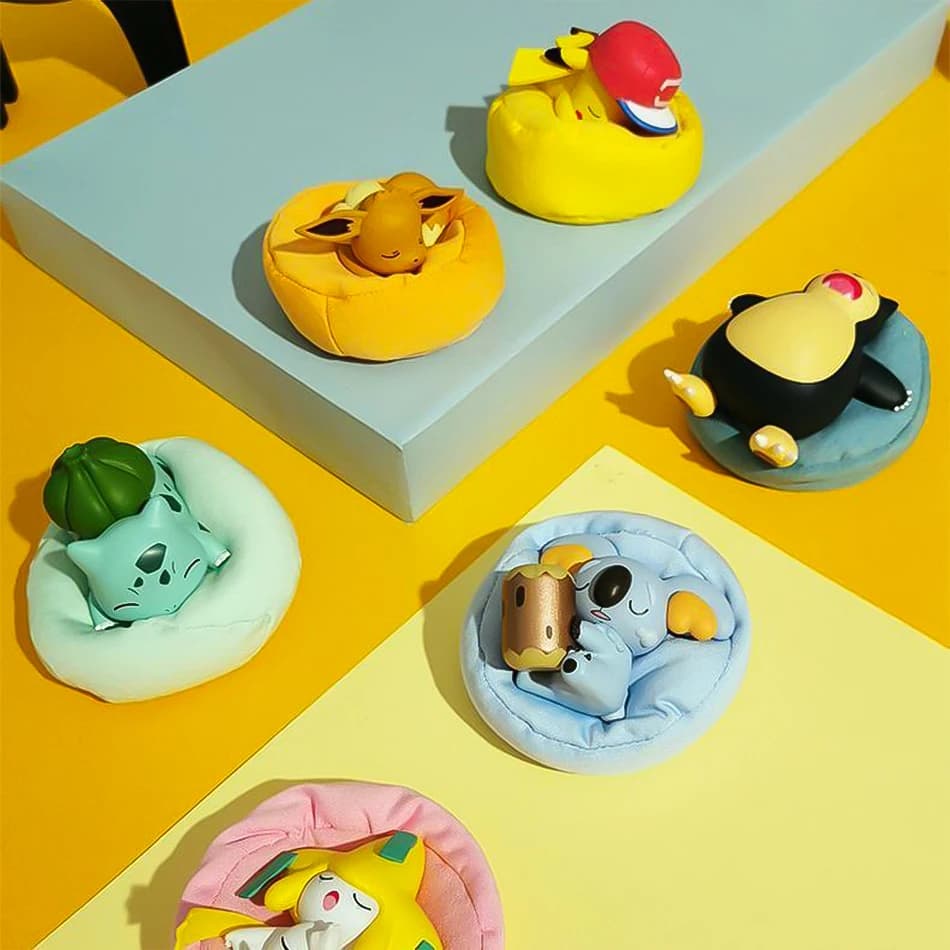 Figurines de collection Anime Pokémon en boîte mystère, 1 à 12 pièces, série Pikachu endormi, jouets