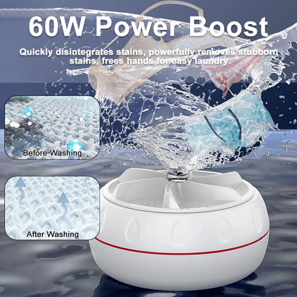 60W USB Portable Machine à laver rotative Turbo ultrasons lave-vaisselle fruits Mini Machine à laver