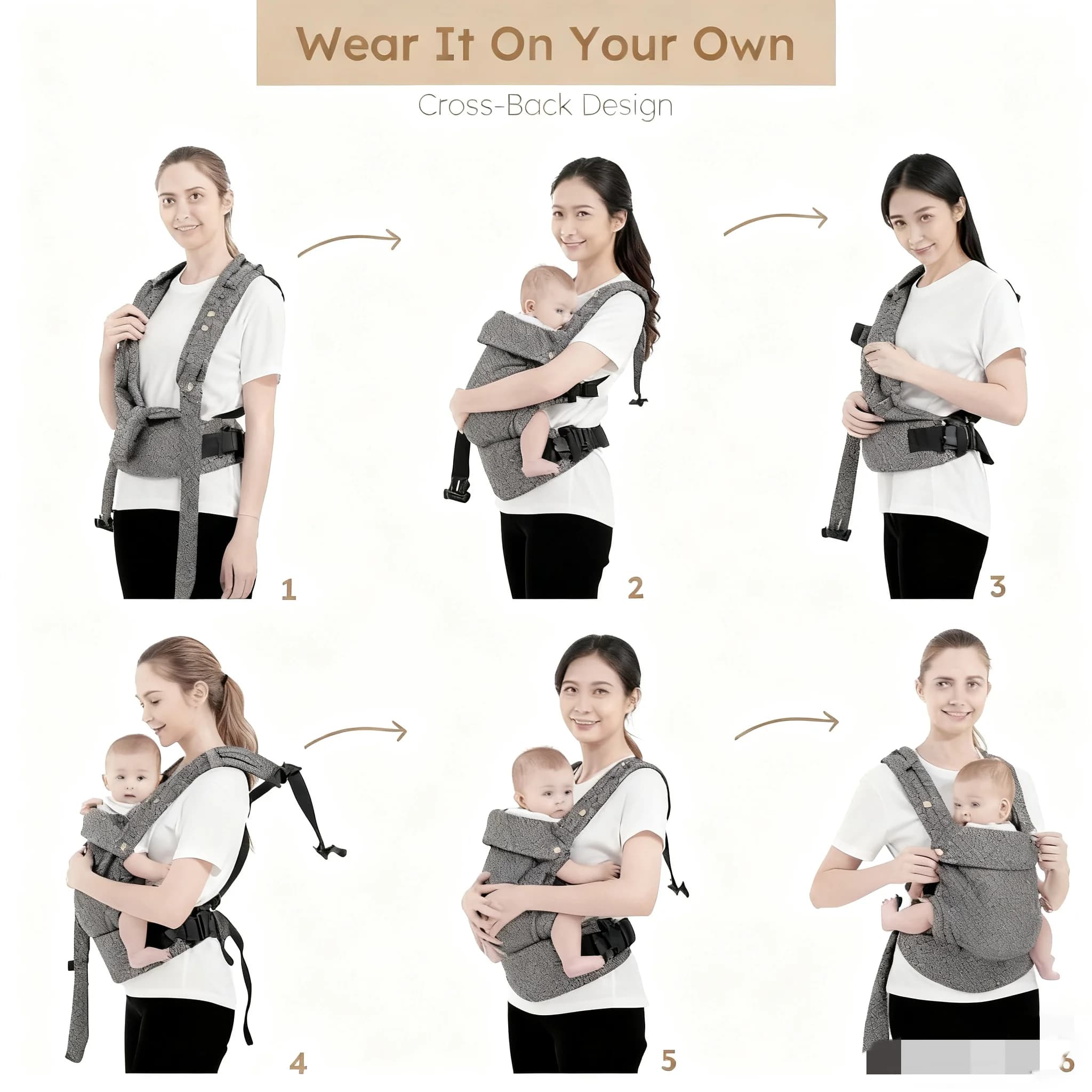 Porte-bébé pour nouveau-né à tout-petit, porte-bébé ergonomique, confortable et léger, voiture pour 