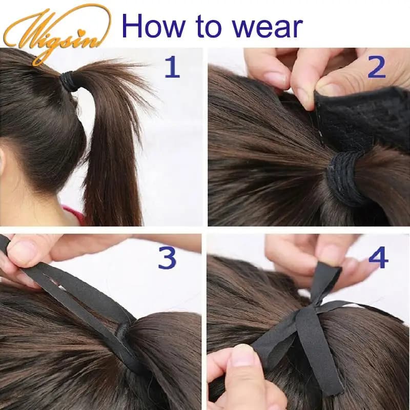 WIGSIN synthétique 32 pouces longue droite cordon queue de cheval pince dans l'extension de cheveux 