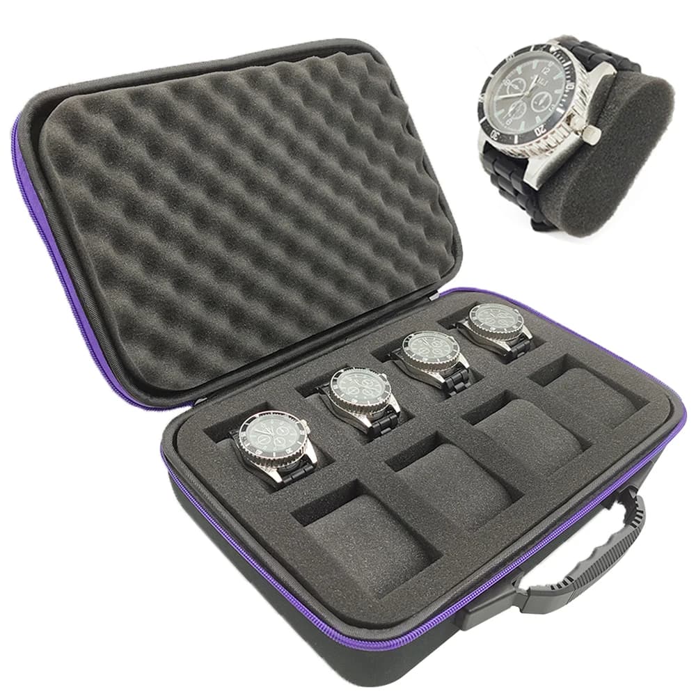 Boîte à montres portable en EVA, étui de rangement coloré pour montres, organisateur de sécurité en 