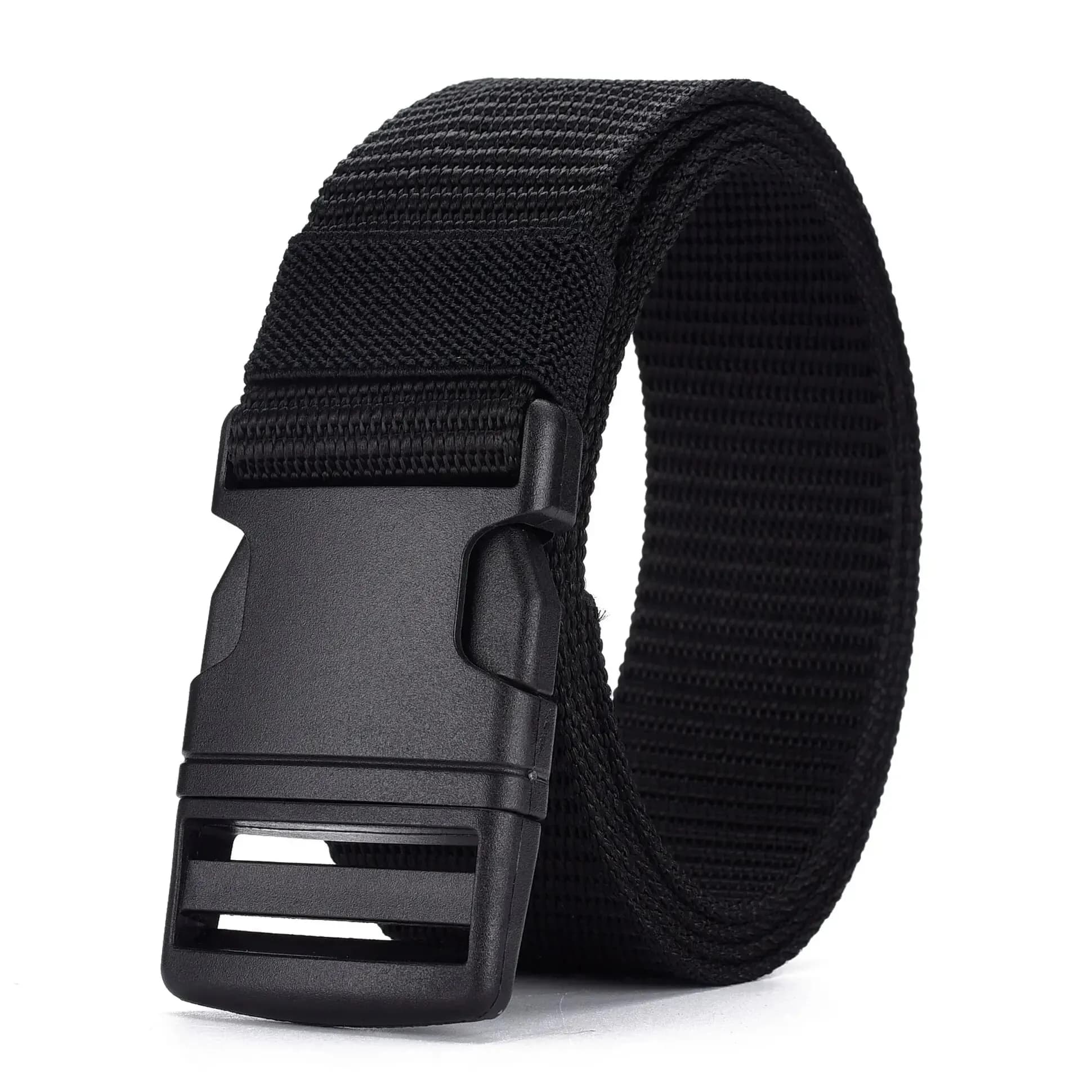 Ceinture en nylon tissé pour homme, sans métal, en plastique, de haute qualité, pour l'extérieur