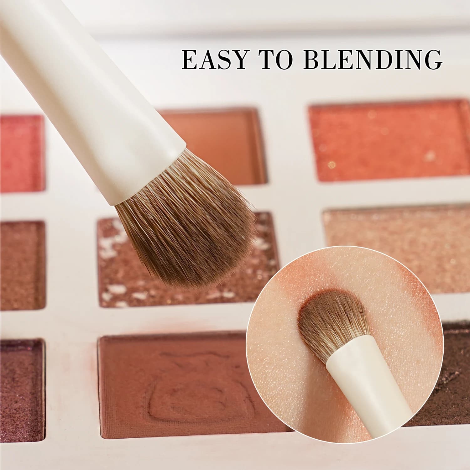 BEILI 15 pièces ensembles de pinceaux de maquillage Beige brosse à cheveux synthétiques fond de tein