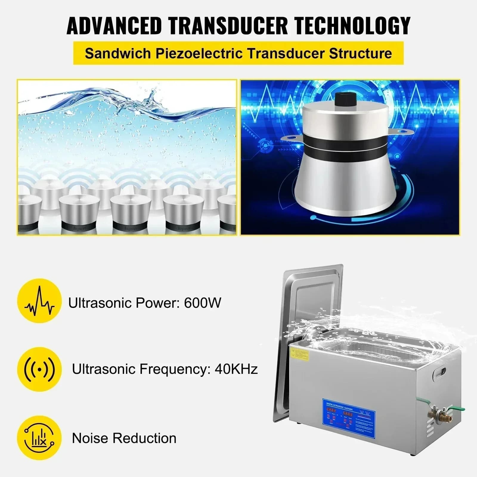 Nettoyeur ultrasonique 1,3 l 2L 3L 6L 10L 15L 22L 30L lave-vaisselle Machine à laver Portable lave-v