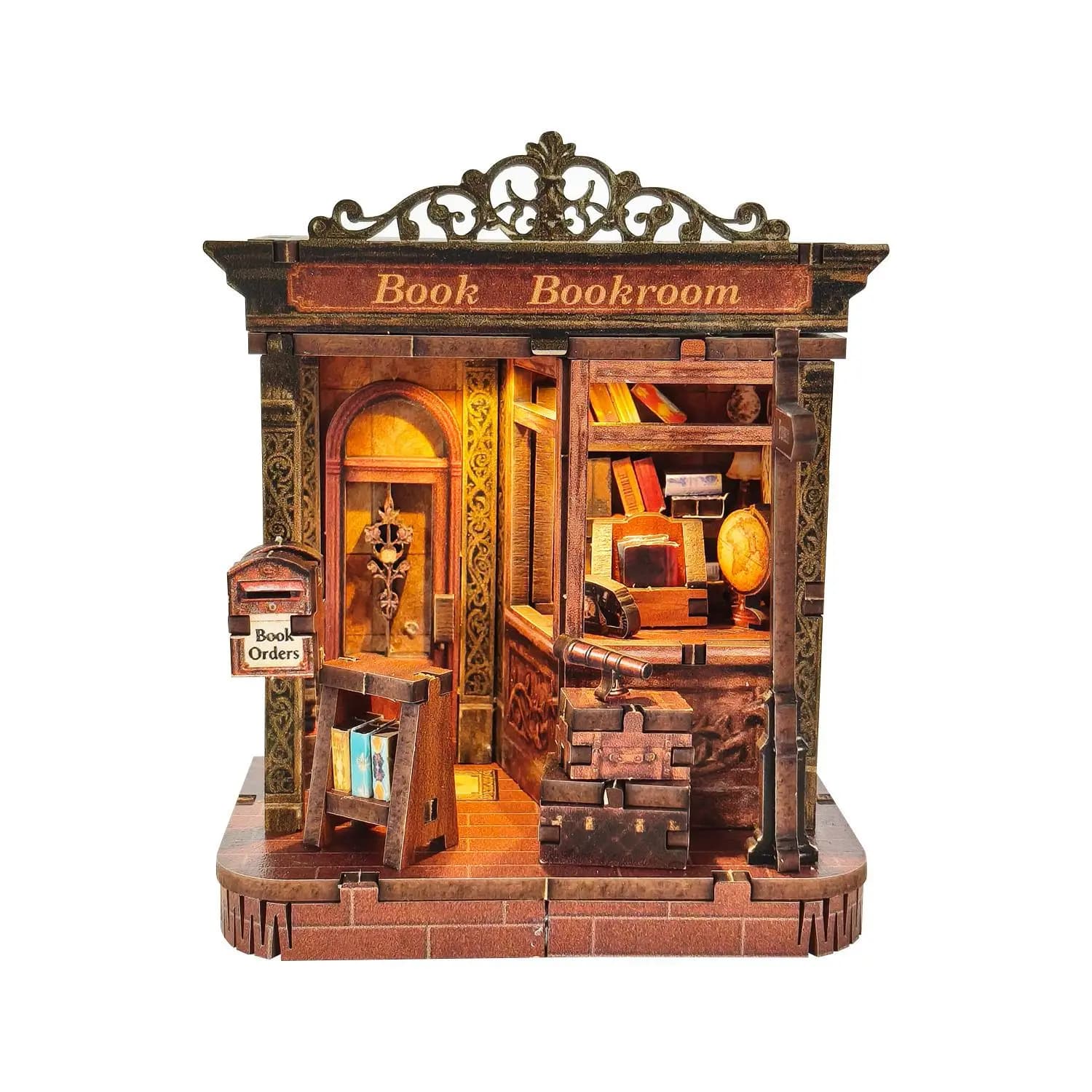 Kit de maison de poupée DIY Book Nook avec éclairage LED, insert pour étagère, cadeau incroyable pou