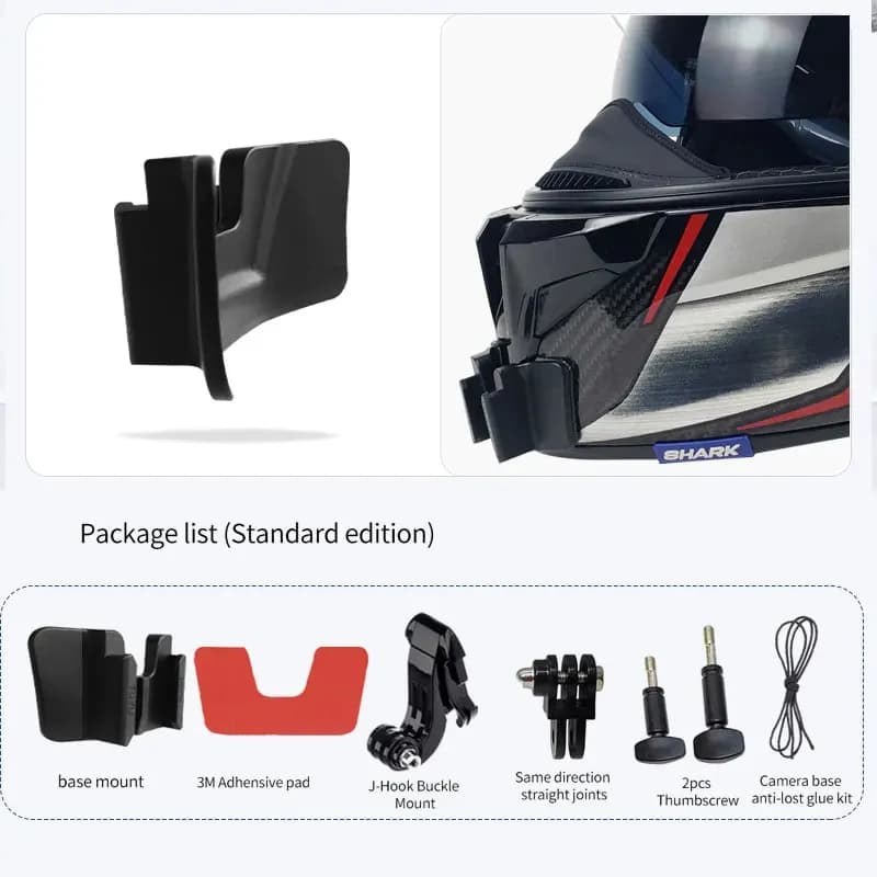 Support de menton en aluminium personnalisé pour casque Shark Spartan GT, pour GoPro Hero 12 11 10 9