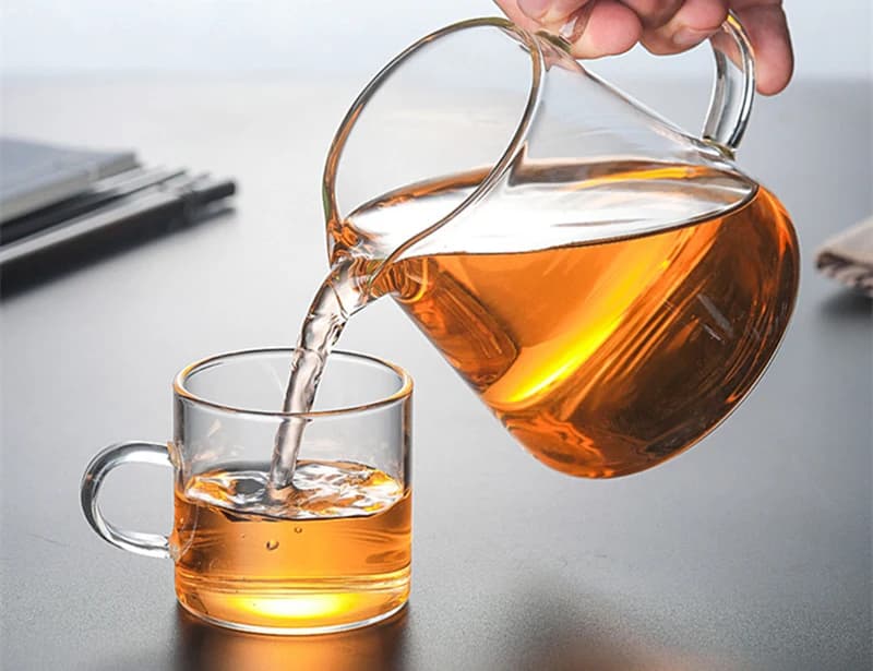 Théière en verre transparent résistant à la chaleur, tasse juste, théière Cha Hai avec infuseur, bou