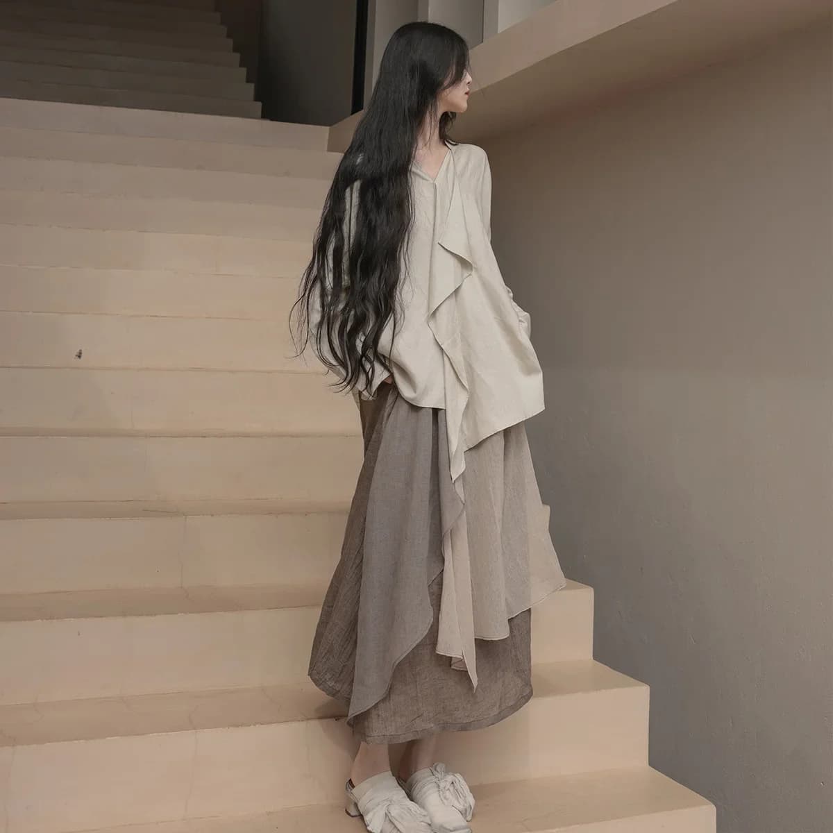 UMI MAO – jupe unie pour Femme, vêtement chinois, mode printemps-automne, vague romantique, Yuppy, P