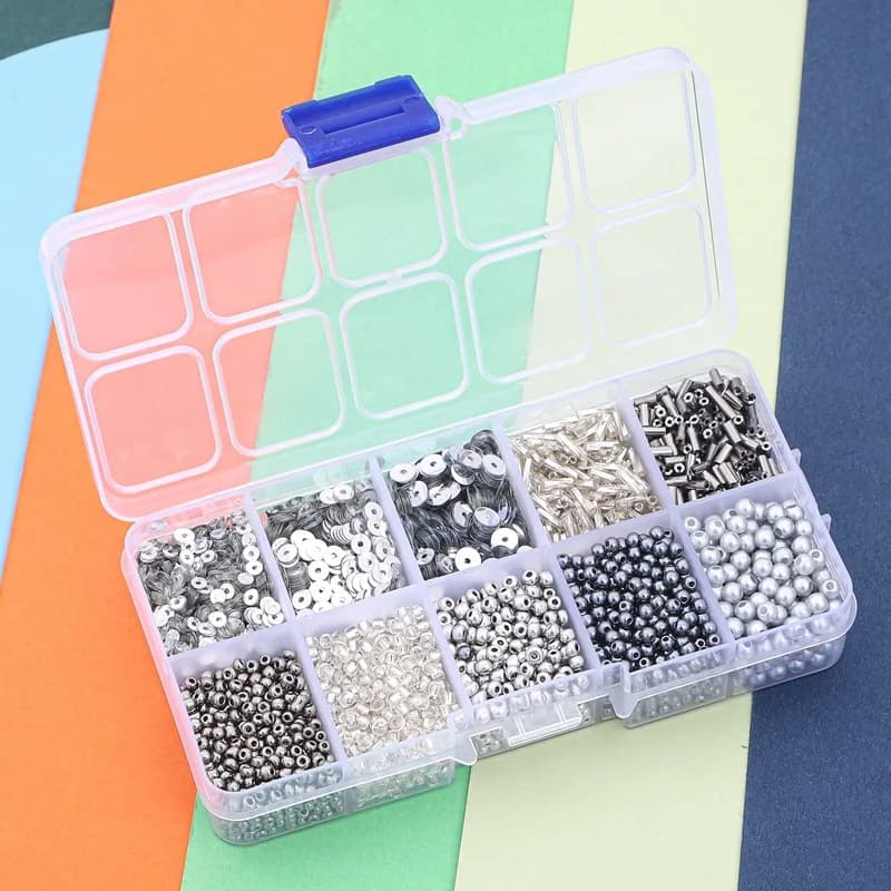 Boîte à paillettes de perles de verre en cristal tchèque, kit de fabrication de bijoux, bricolage, s