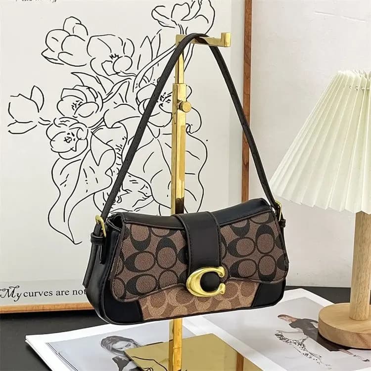 Nouveau Sac à Bandoulière Rétro Monogramme 2026 pour Femme en Cuir PU Colorblock Tendance - Sac Croi