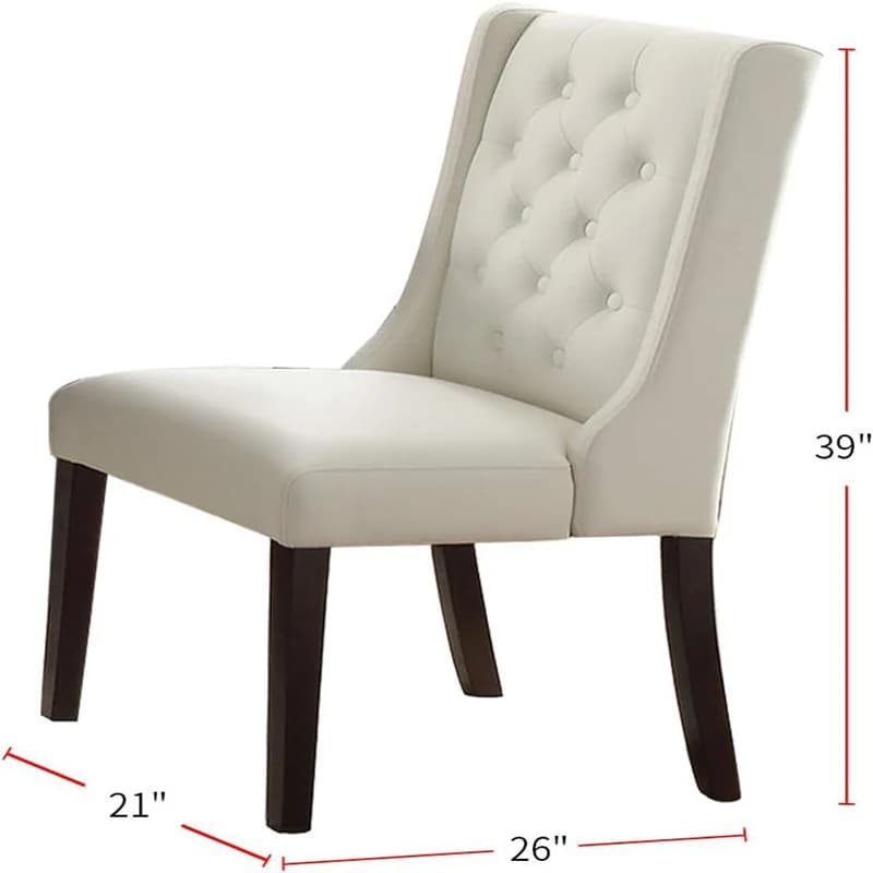 Ensemble de 2 chaises capitonnées en similicuir blanc, siège de salle à manger moderne, sur place