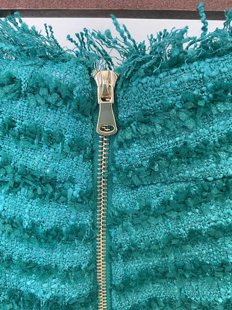 HIGH STREET Nouveauté 2026 FW Shorts en tweed à franges et pompons pour femme de créateur