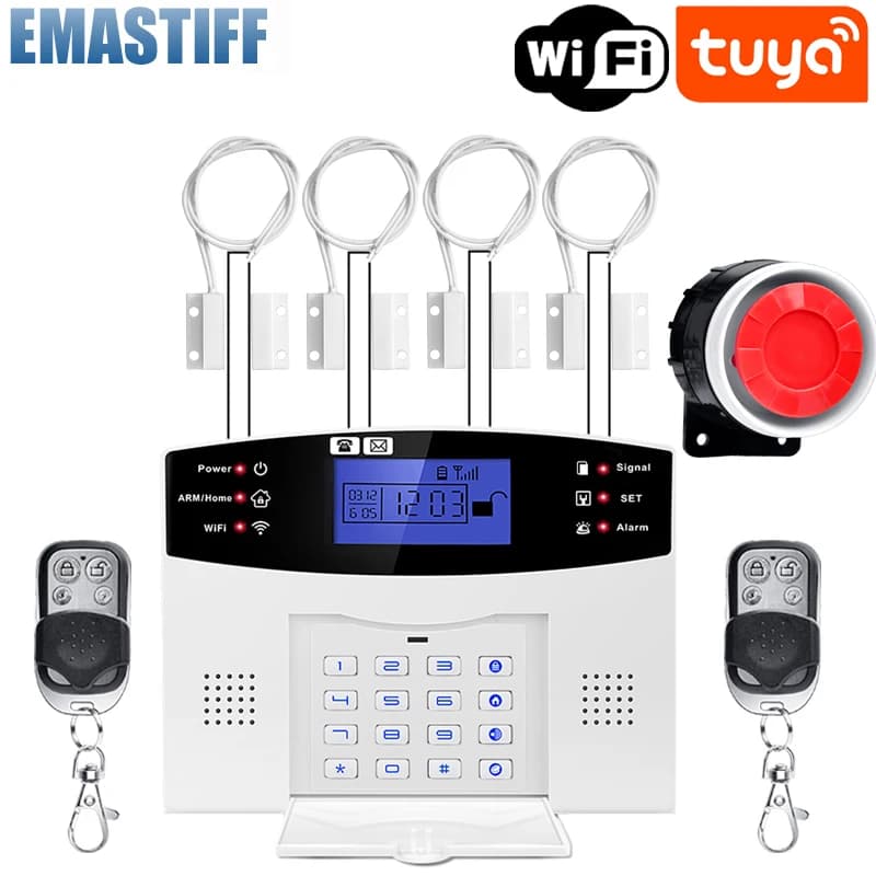 Alarme domestique WIFI 2.4G, alarme sans fil GSM pour maison, garage et sécurité résidentielle, comp