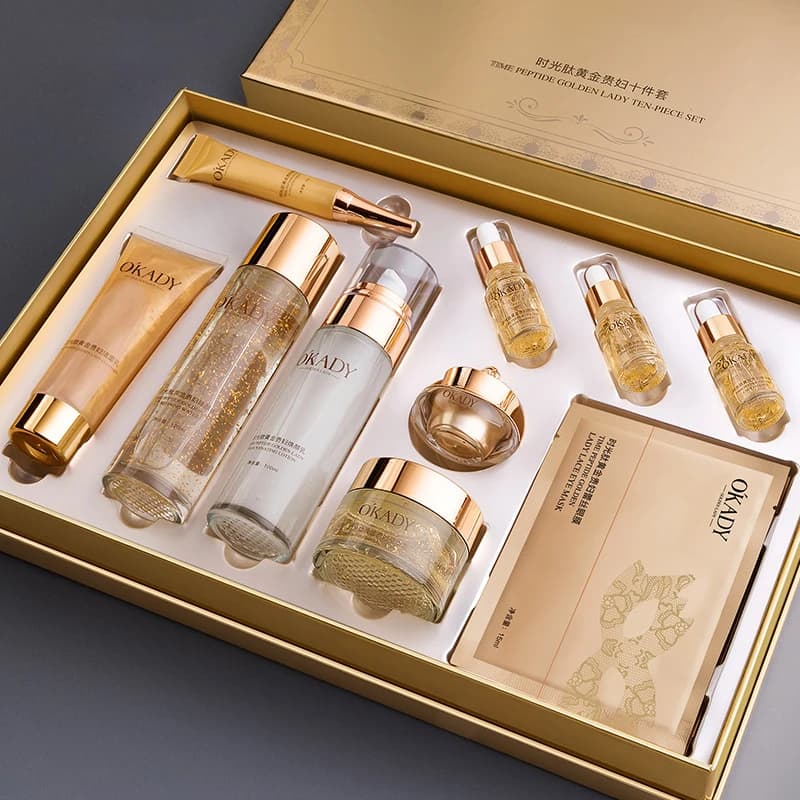 Opei Time Peptide Gold Lady Ensemble de dix pièces Kit de soin hydratant et hydratant Cosmétiques no