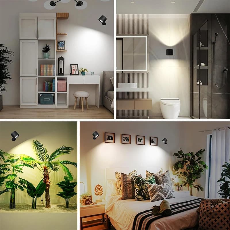 Lampe murale Led Double tête, commande tactile, télécommande rotative à 360 degrés, Recharge USB, ve