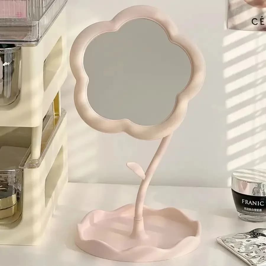 Miroir de bureau miroirs à fleurs dortoir créatif bureau en ligne célébrité Gao Yan valeur miroirs p