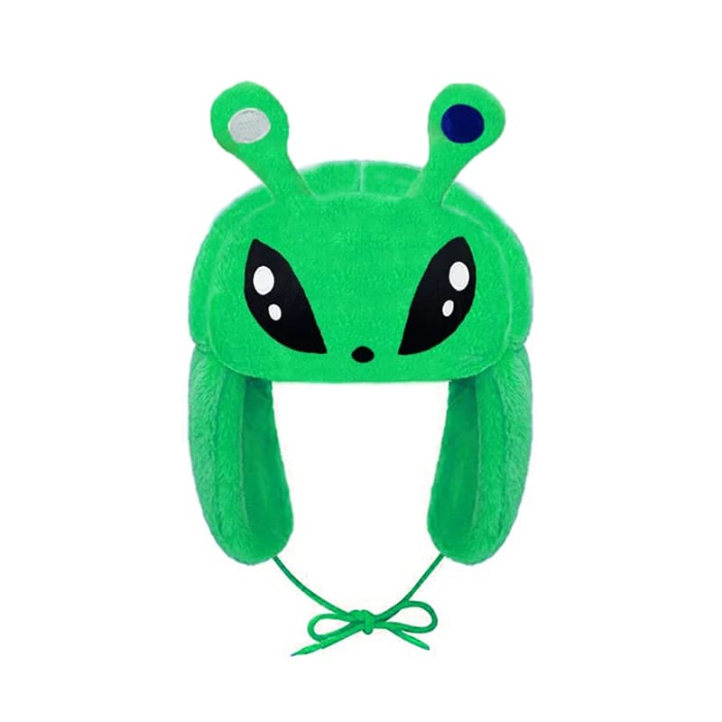 Chapeau en peluche extraterrestre vert pour enfants, chapeau Ushanka, casquette Anime de dessin anim