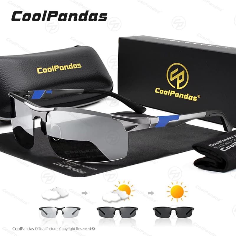 Lunettes de soleil polarisées photochromiques pour hommes, vision jour et nuit, anti-absorbe ouissem
