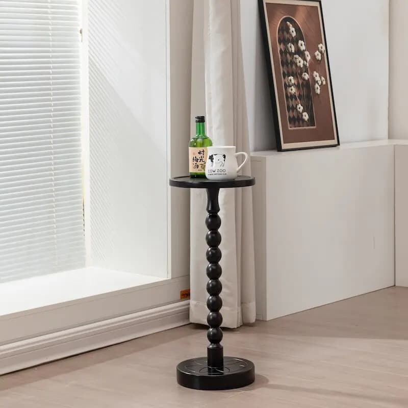 Petite table d'appoint d'hôtel, mignonne, en bois, vintage, table d'angle ronde pour entrée, meubles